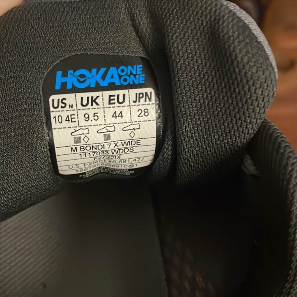 Hoka gray sneakers worn one time. Size 10 wide.